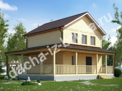 Дом из профилированного бруса с террасой 10х9,5