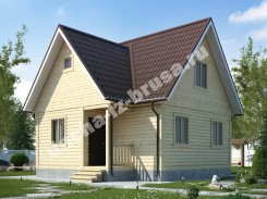 Дом из профилированного бруса с мансардой 7,5х8