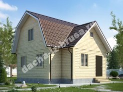 Дом из профилированного бруса с мансардой 7,5х8
