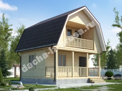 Каркасный дом с балконом и террасой 6х6