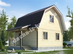 Каркасный дом с мансардой 6х6