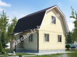 Каркасный дом с мансардой 6х6