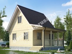 Каркасный дом с террасой 6х8
