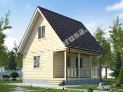 Каркасный дом с террасой 6х6
