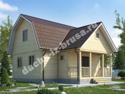 Дом из профилированного бруса с террасой 9х9