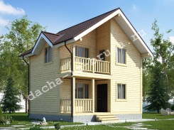 Дом из профилированного бруса с балконом 6х7