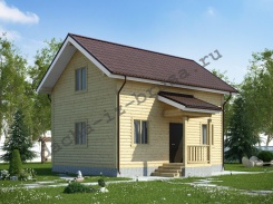Дом из профилированного бруса с двумя спальнями 6х8