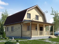 Дом из профилированного бруса 7,5х10 с террасой и кладовой