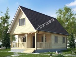 Дом из профилированного бруса с большой террасой 10х6