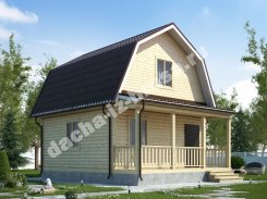 Каркасный дом с террасой 7,5х6